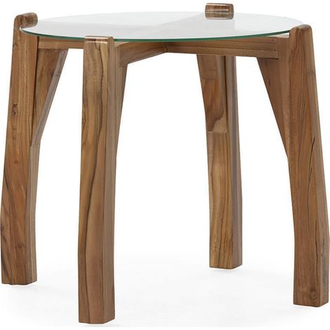 Table d'appoint en teck et verre - naturel (1/5)