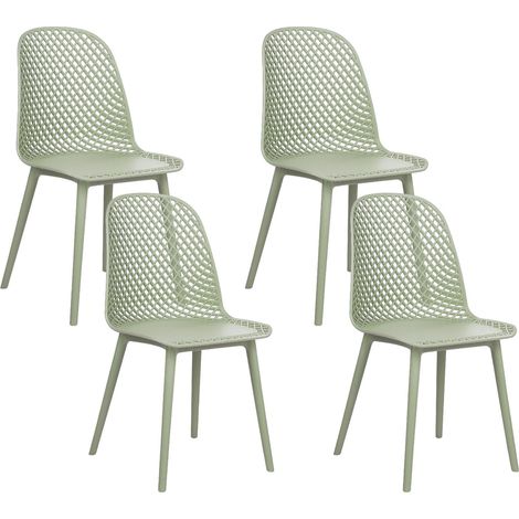 Set of 4 Dining Chairs EMORY Light Green (1/5)