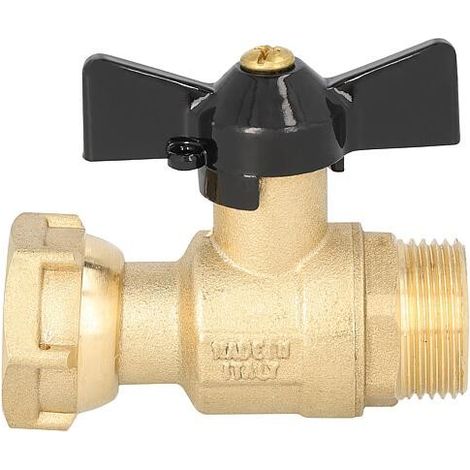 Robinet à bille en laiton DN20(3/4")AG x DN20(3/4") ÜWM, avec poignée papillon (1/2)
