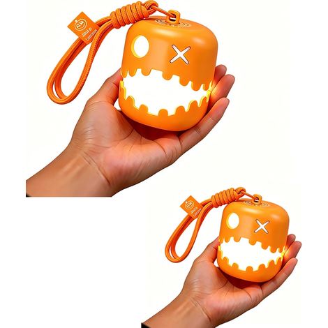 Halloween Veilleux Citroille Leuchtendes Doppelgesicht, Dekoration Halloween, USB, Lumières Colorées, Tirette und Verrouillage des Lumière, Dekoration (1/4)