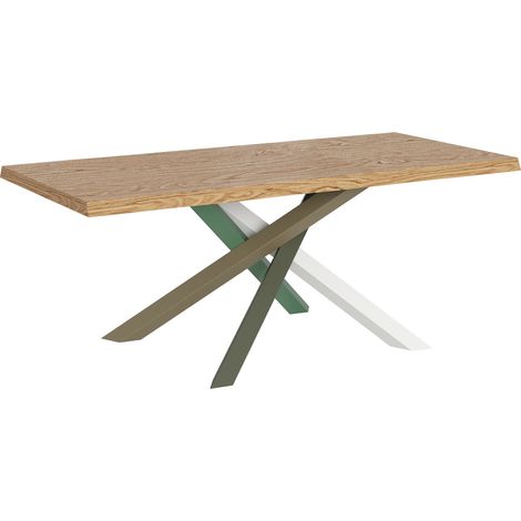 Tavolo Fisso 180x90 cm Versalux Rovere Scortecciato Gambe Multicolore 4/A
