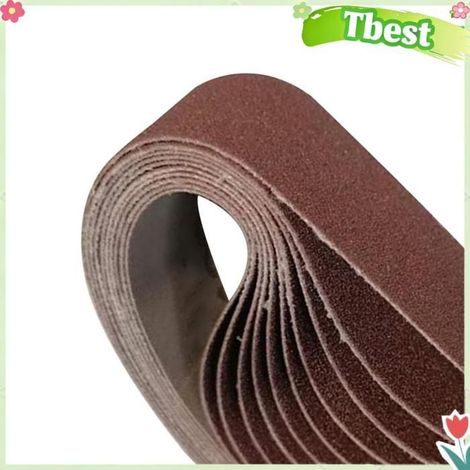 Tbest Bande abrasive 10 Pièces Bandes Abrasives Alumine 80 Grains Ponceuse à Bande Papier Oxyde quincaillerie pneumatique (1/5)