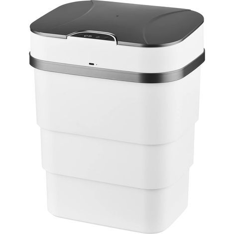Poubelle Infrarouge Automatique – Poubelle Pliable à 3 Couches d'une capacité de 9,5 L – Alimentée uniquement par Batterie – Parfaite pour la Cuisine, la Salle de Bain et le Salon (1/2)