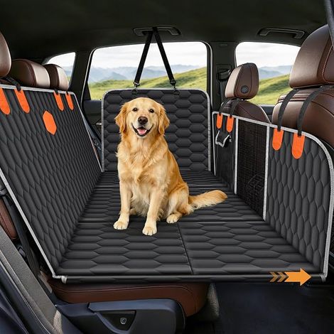 Car Dog Protection Rear Seat Rigid Bottom Extension  6 Rigid PVC Panels Included, Waterproof Anti Slip Visible Mesh Window for Car/SUV/Truck (1/5)