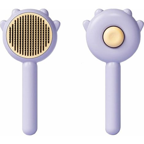 Dog grooming brush pet comb cat open knot comb dog de-fluffing pin comb stainless steel hair comb Purple (1/4)