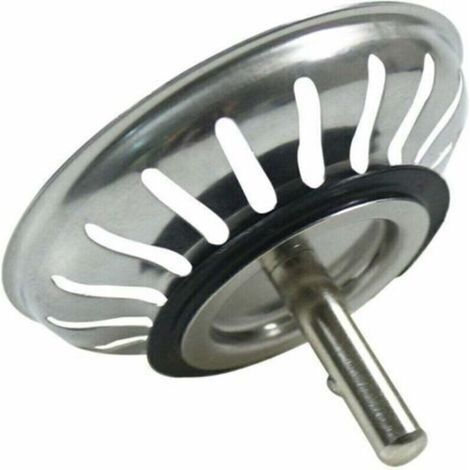 Cestino per Scarico Lavello Cucina 80 mm - Colino Universale in Acciaio Inox, Tappo Cestino a Scomparsa, Lavabile in Lavastoviglie, Non si Intasa e Non Trabocca (1/4)