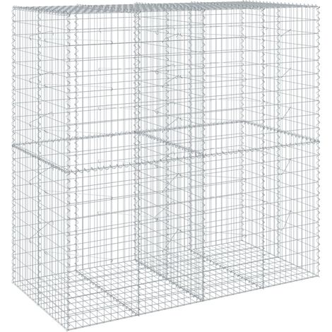 Muro de contención de gaviones con cubierta 200 x 100 x 200 cm hierro galvanizado color plata 020040141