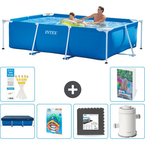 Intex Piscina con estructura Rectangular - 260x160x65 cm - 7-piezas  S143