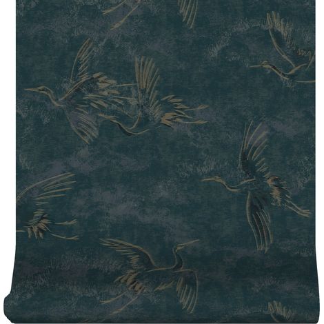 Art for the Home Vliestapete Crane Birds Blau - 10mx52cm (1/5)