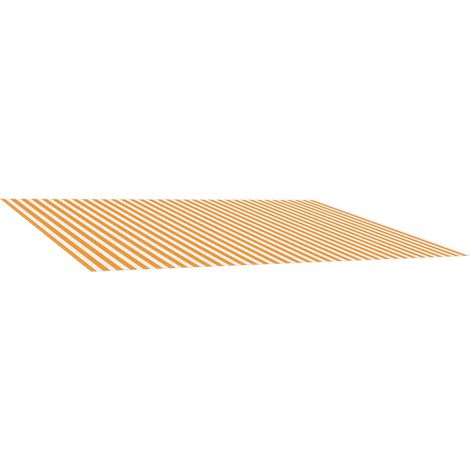 vidaXL Awning Replacement Fabric Yellow and White 600 x 300 cm