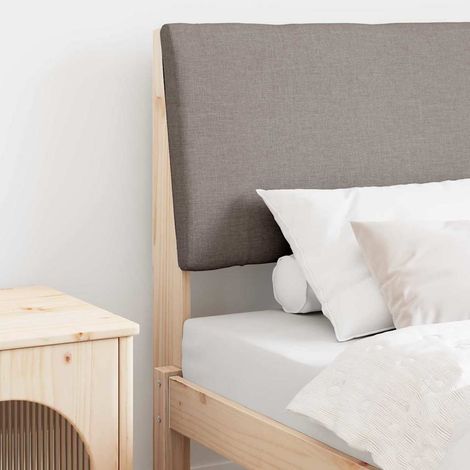 Gepolstertes Kopfteil Taupe 80 cm Massives Kiefernholz