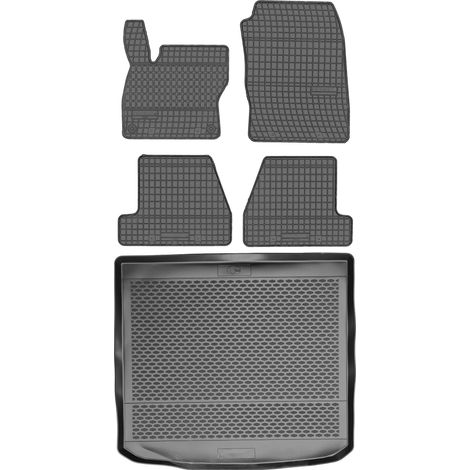 Juego de alfombrillas de goma para coche y alfombrilla para maletero para Ford Focus III Estate (2011-2017).
