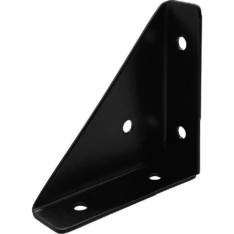 10 placas de refuerzo metálicas, placas de refuerzo metálicas negras de 90 grados, conectores de esquina, placas de refuerzo metálicas para muebles, soportes de esquina (1/4)