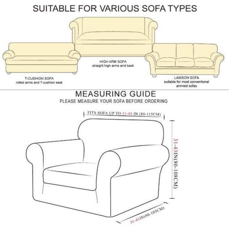 Housse de Canapé 1 Place,1 Pièce Jacquard Housse de Canapé Extensible Protege Sofa Canapé Revêtement de Canapé(1 Place,Café) (1/4)