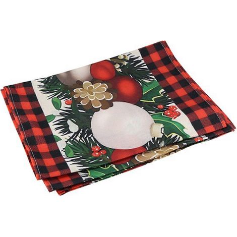 nappes de Noël, chemin de table à carreaux, décoration de Noël (1/5)