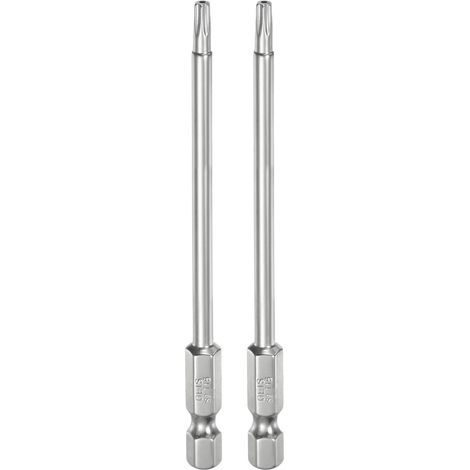 2Pcs Embout de Sécurité Torx T15 1/4" Hexagonal 4" Long (1/5)