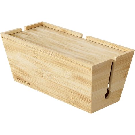 Boîte à Câbles en Bambou Boîte de Rangement Naturelle pour Multiprises et Fils Organiseur avec Couvercle Coulissant Solution Élégante pour Cacher Les Câbles (1/5)