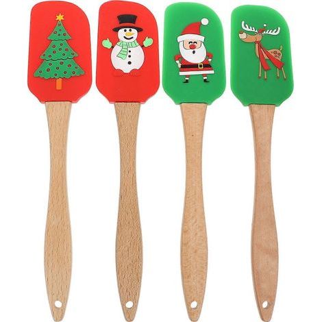 ustensiles de pâtisserie de Noël en silicone, racloirs à crème pour gâteaux (couleurs assorties)-25X5X1CM (1/3)