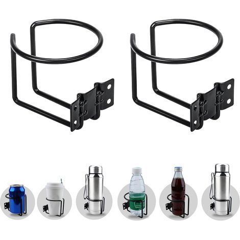 Lntyq 2PCS Universel Porte-gobelet, Porte-Gobelets De Voiture De Bateau, Porte-Gobelets pour Accueil Laverie Navire Yacht Caravane Tracteur Bars Bureau Noir (1/5)