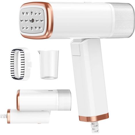 Cuiseur vapeur pour vêtements pliable, anti-rides, 110 V, chauffage rapide 20 secondes, portable 1200 W, 120 ml, avec brosse et tasse à mesurer pour la maison (1/5)