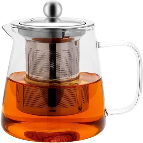 Teiera in vetro borosilicato, 950 ml. Sicura e resistente. Adatta al microonde. (1/5)