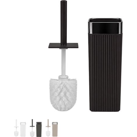 Set scopino WC con portascopino in polipropilene, misura 9x9x33,5cm - Nero (1/4)