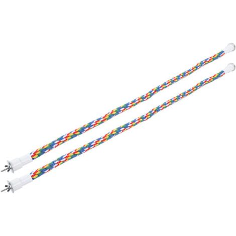 QORVA-Jeffergarden Perchoirs en corde pour oiseaux, 2 pièces, jouets à mcher faits à la main, couleurs vives, balanoires pour perroquets, support en spirale 60cm