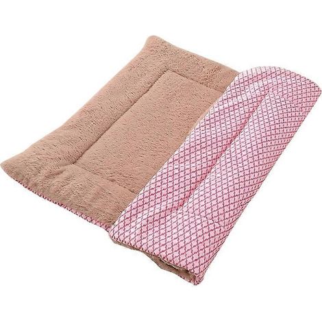 Weiches Plüsch-Hundebett, waschbar, Kennelmatte für mittelgroße und kleine Hunde, kurzes rosa M.