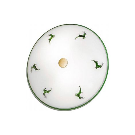 Kolarz NONNA - Plafonnier affleurant à motifs en verre de style cottage, laiton antique, 2x E14 (1/4)