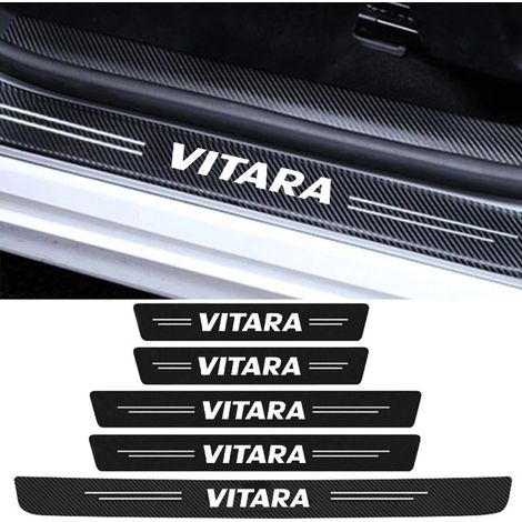 (5 pièces) Autocollants de seuil de porte en fibre de carbone pour Suzuki Vitara 2000-2023,protections anti-rayures pour coffre,porte et pare-chocs (1/3)