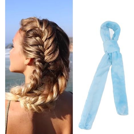 Élastique à cheveux tressés, bandeau pour tresses, élastique à cheveux, foulard pour cheveux, bleu (1/5)