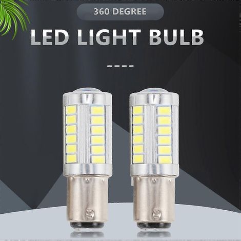 Ampoule LED 1157 ultra-lumineuse P21/5W BAY15D avec 33 puces SMD 5730 pour feux de freinage, clignotants (1/4)