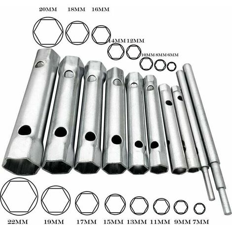 Set di 10 chiavi a brugola da 6 a 22 mm, ideale per candele, rubinetti e bulloni inaccessibili (1/3)
