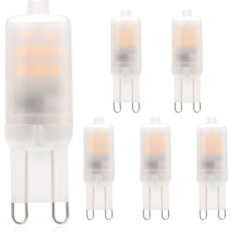 Ampoules LED G9 2W Équivalent à 15W 20W Halogène Lumière, Blanc Chaud 2700K AC220-240V, Lampe à Led à Douille G9, Non dimmable, Sans scintillement, Lot de 5 (1/5)