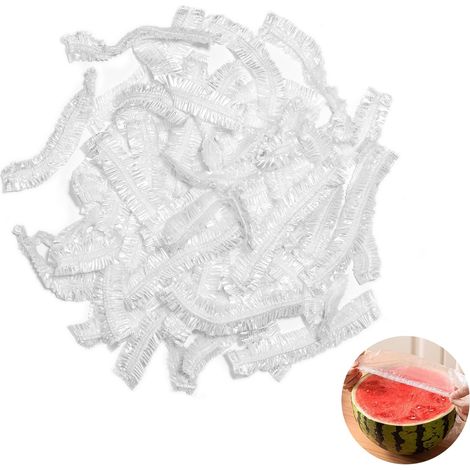 HOXILEELEO - Lot de 100 sacs de conservation rétractables pour aliments, sachets de conservation frais, couvercles élastiques en plastique pour la cuisine, accessoires de cuisine (1/4)