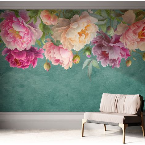 Carta da parati autoadesiva - Fotomurale adesivo - design elegante - stile moderno - Eleganza floreale 312x219 cm (1/5)