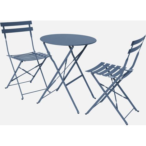 Tavolo da giardino bistrot pieghevole in metallo con 2 sedie (1/5)