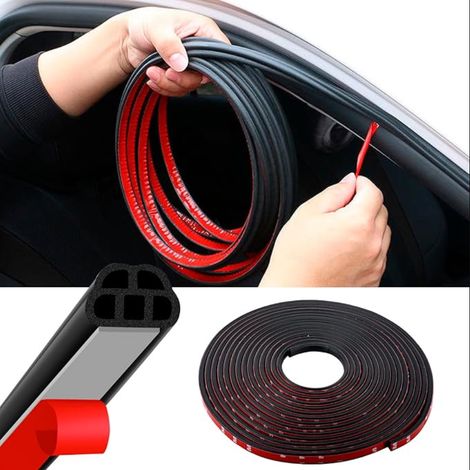 Joint de portière de voiture bande d'étanchéité en caoutchouc extra épaisse en forme de B anti-collision étanche forme 5 trous pour le bruit du vent convient à la plupart des véhicules (1/5)