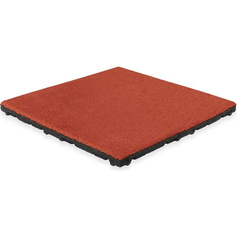 Loseta de caucho EPDM capa superior - 50 x 50 cm - 45 mm - Rojo