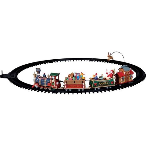 The Starlight Express - Weihnachtsdorf-Batteriezug mit Gleisen und sich bewegendem Rentier