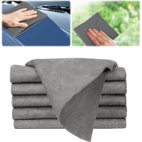 Lot de 10 chiffons de nettoyage magiques épaissis de 30 x 30 cm, chiffons de nettoyage réutilisables sans traces et sans peluches
