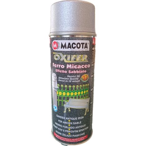 Macota OXIFER Vernice Ferro Antico Sabbiato spray – 400 ml – GRIGIO ARGENTO (1/3)