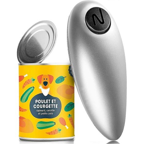 Ouvre-boîte électrique, ouvre-boîte mains libres, ouverture facile de toutes les boîtes de conserve, bords lisses (1/5)
