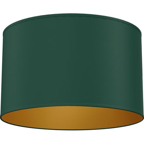 Plafonnier minimaliste 3xE27 Arden Luminex vert foncé et doré, abat-jour textile (1/2)