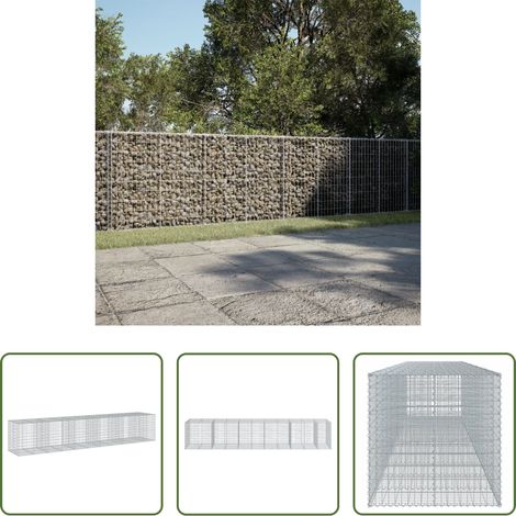 Aménagement extérieur -  Panier gabion avec couvercle 550x100x100 cm fer galvanisé (1/5)