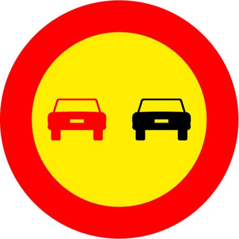 Señal reflectante adelantamiento prohibido SEKURECO 120 cm (1/3)