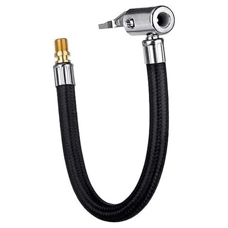 Tuyau de gonflage de pneu de voiture - Tuyau de gonflage Adaptateur de tube d'extension de pompe à air Twisted Tire Air Connection Locking Air Chuck Bicycle Motorcycle 20cm (1/4)