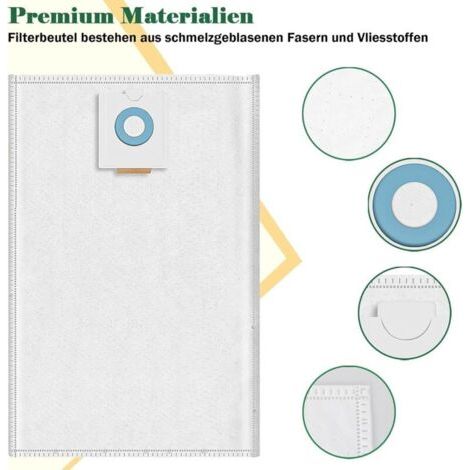 NALOOKAMIC Sacs d'aspirateur 496186 pour Festool Selfclean CT 36 / CTM 36 E/CTL 36 E CLEANTEC série aspirateur mobile grande capacité sac filtrant extracteur de poussière pièces de rechange - Lot de (1/3)