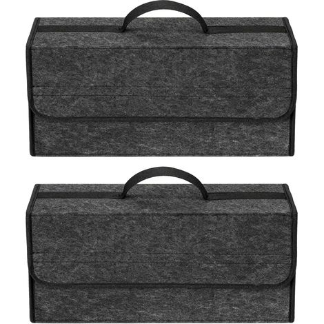 2 Pièces Organisateur Coffre Voiture, Pliable en Feutre 3cm, Avec Antidérapant, Pour Outils Et Courses (1/5)