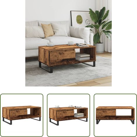 Sofatisch -  Couchtisch Altholz-Optik 90x50x36,5 cm Holzwerkstoff (1/5)